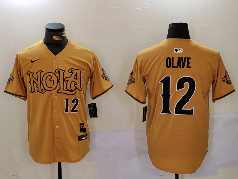 Men New Orleans Saints #12 Olave Yellow Joint Name 2024 Nike Limited NFL Jersey style 9123->indianapolis colts->NFL Jersey